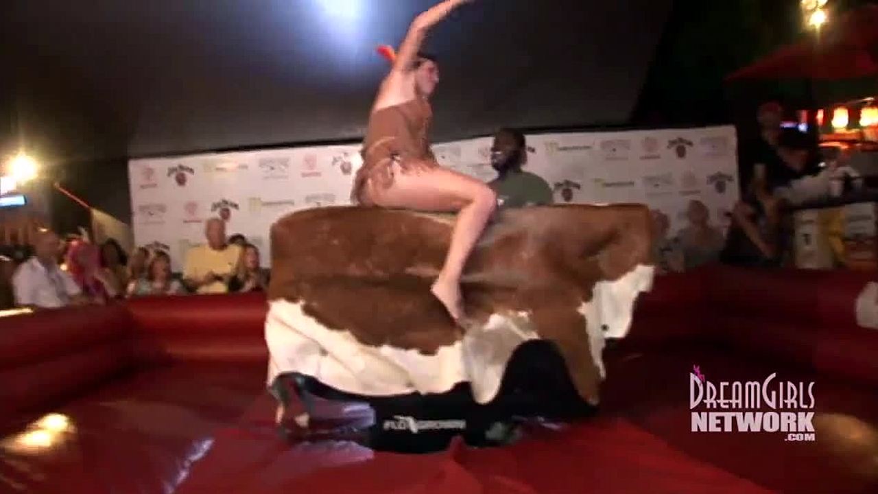 Topless bull riding & masturbation xxx tube.